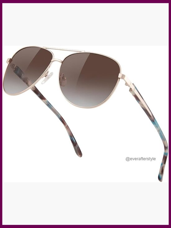 Polarized Aviator Sunglasses with Acetate Frame, UV400 Protection main image 5
